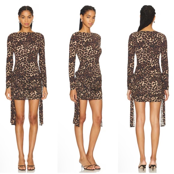 LIONESS Glory Mini Dress in Leopard Size M - Picture 1 of 13